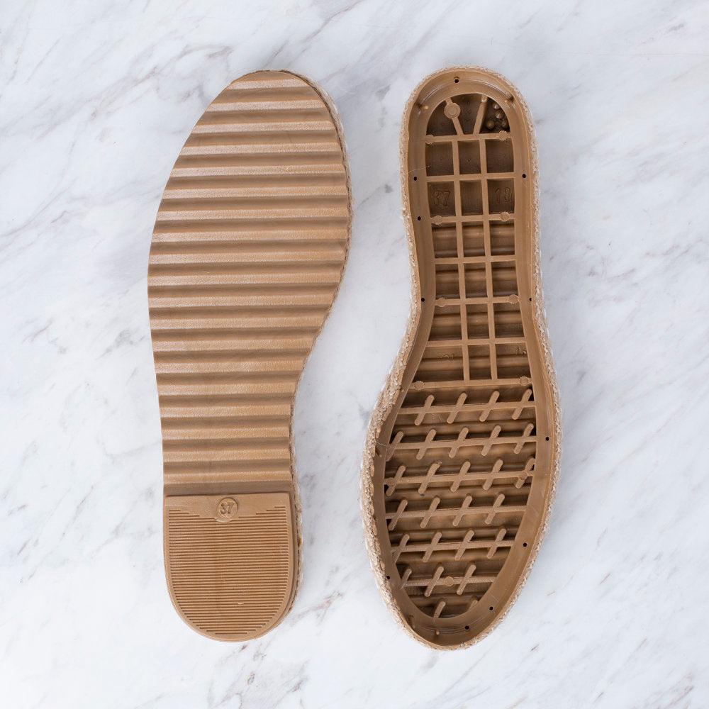 Loren Hasır Espadril / Ayakkabı Tabanı 37 Numara Kahverengi